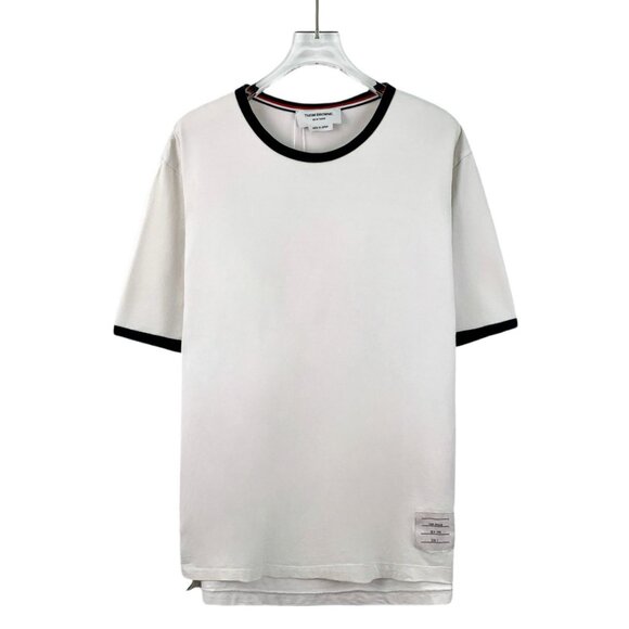 Thom Browne White Cotton Short-Sleeve T-Shirt Size 2M Made In Japan Round Neck C - Picture 1 of 8